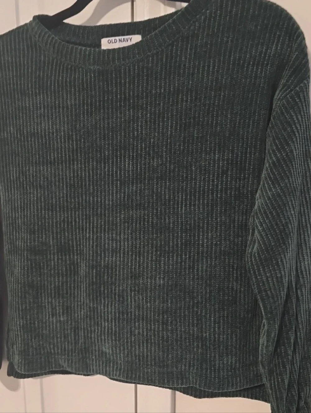 Girls Dark Green Crewneck Sweater